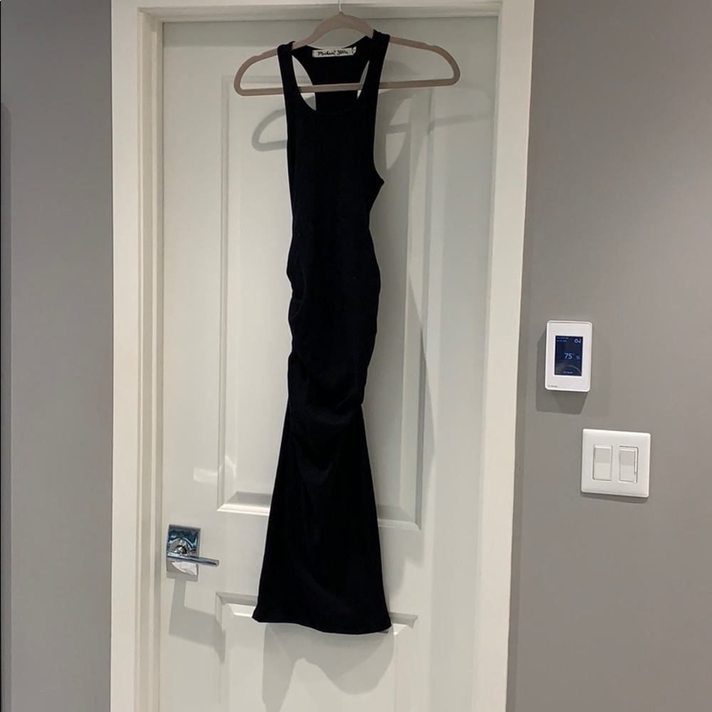 Black racer back rouched sundress